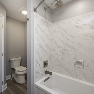 New shower and toilet Hall Bathroom