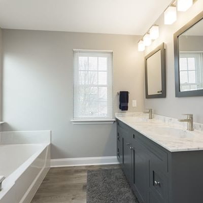 New Tub and vanity in master bathroom