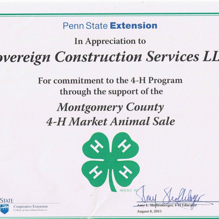 2014 certificate 4-h program supporter