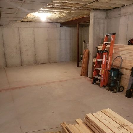 Basement finishing Before | Sovereign Construction